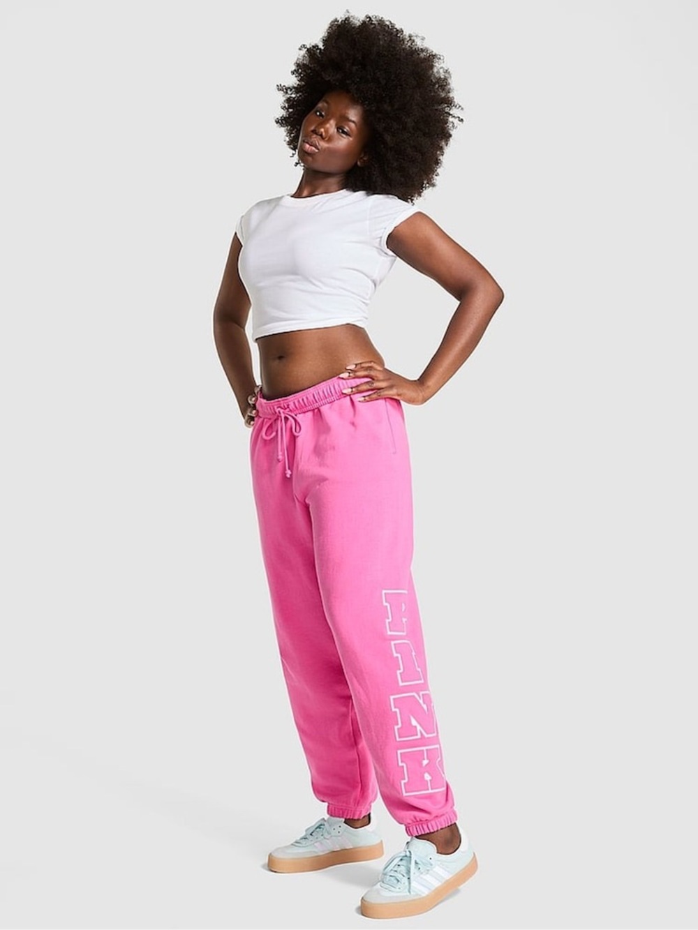 Victoria's Secret PINK Pink Gossip Joggers Foldover Fleece Lounge Sweatpants